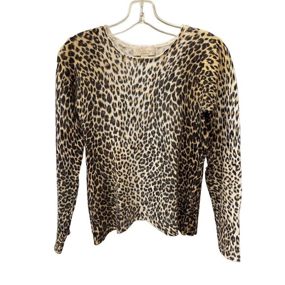 Mainbocker womens sweater cashmere animal print med - Picture 1 of 3